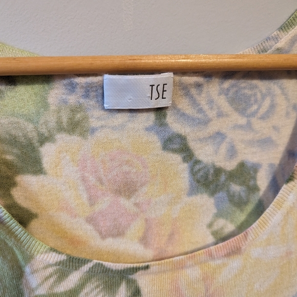 TSE Floral Cashmere Tank Top | Size Small - Picture 3 of 5